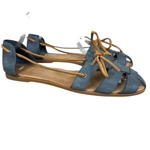 Sperry Blue Closed Toe Sandals Leather Nubuck Flats Casual Shoes Womens sz 9 M